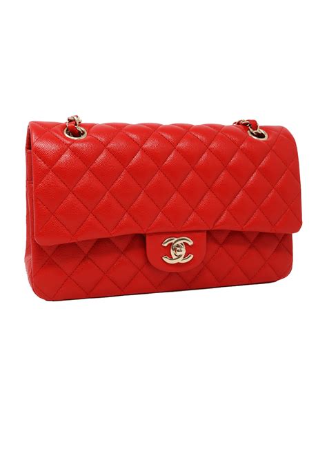 new with tags red chanel classic flap bag|Chanel red bag price.